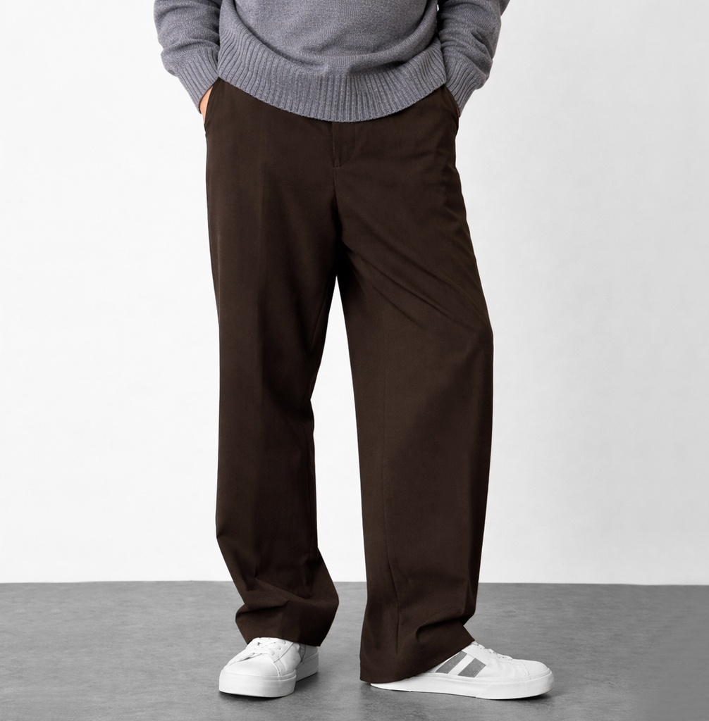 PANTALON SASTRE BAGGY MARRON