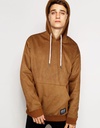 SUEDE HOODIE PELUCHE CAMELLO