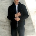 CASACA PAÑO ZIP NEGRO